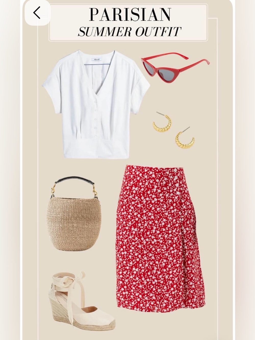 Velvet Heart Red Midi Skirt with White Floral Print- Euro Summer